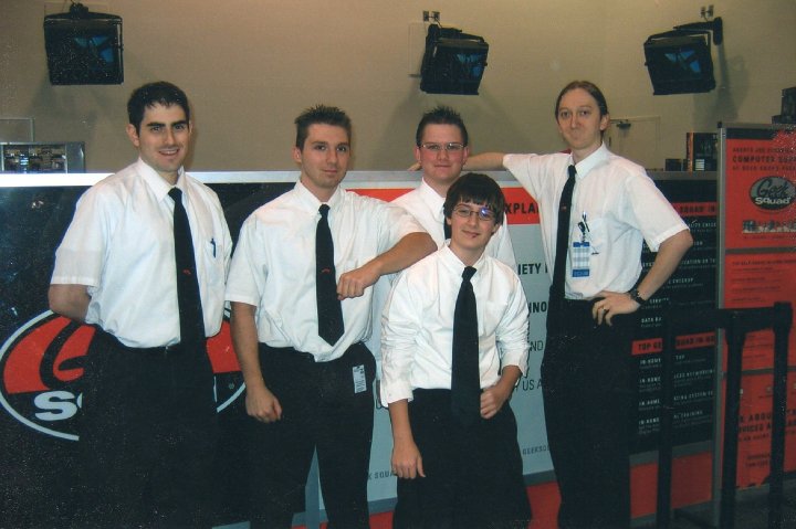 Phil (far right) in the REALLY early years at Geek Squad.